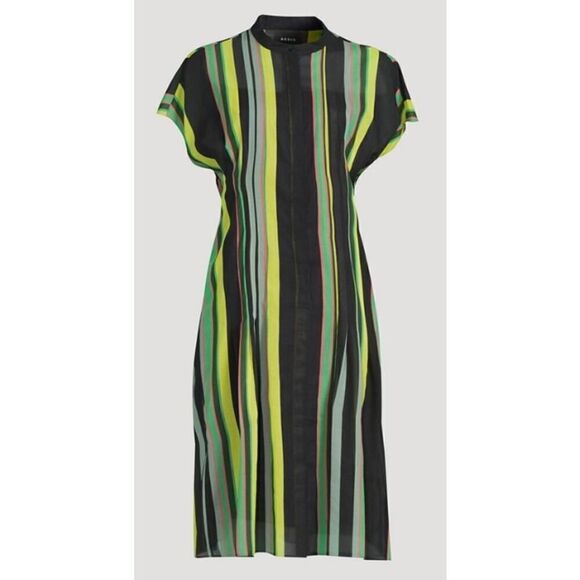 Akris Cotton Voice Tunic Dress in Stripe Print Sz. 8 - Picture 4 of 9